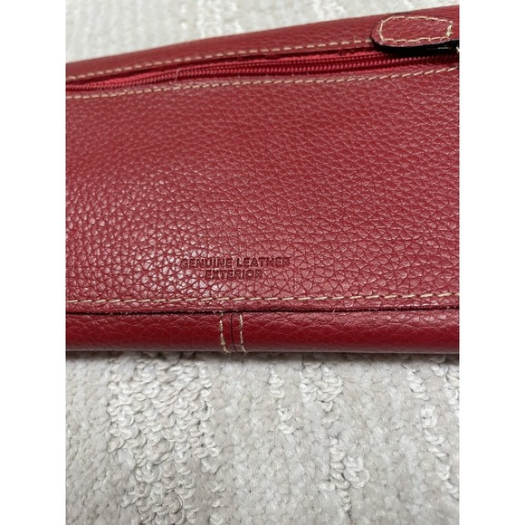 Buxton Leather‎ Maroon Red Trifold Organizer Clutch Wallet - Picture 8 of 9
